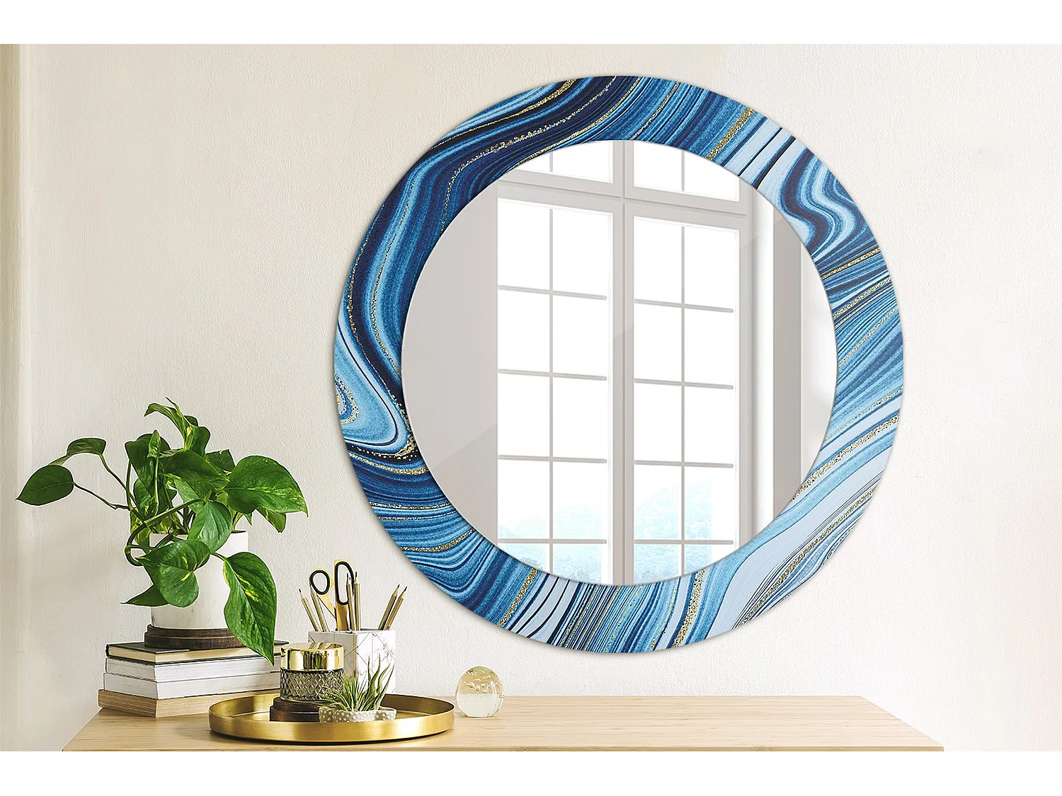 Runder dekorativer Spiegel - Marble River - 60 cm