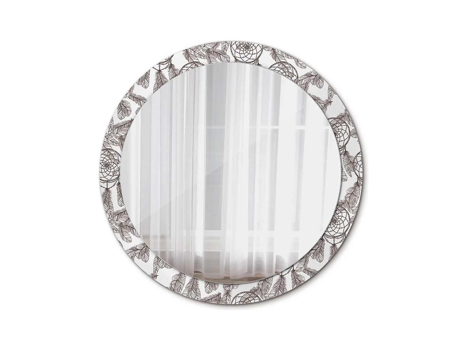 Decoratieve ronde spiegel - dromenvanger - 90 cm