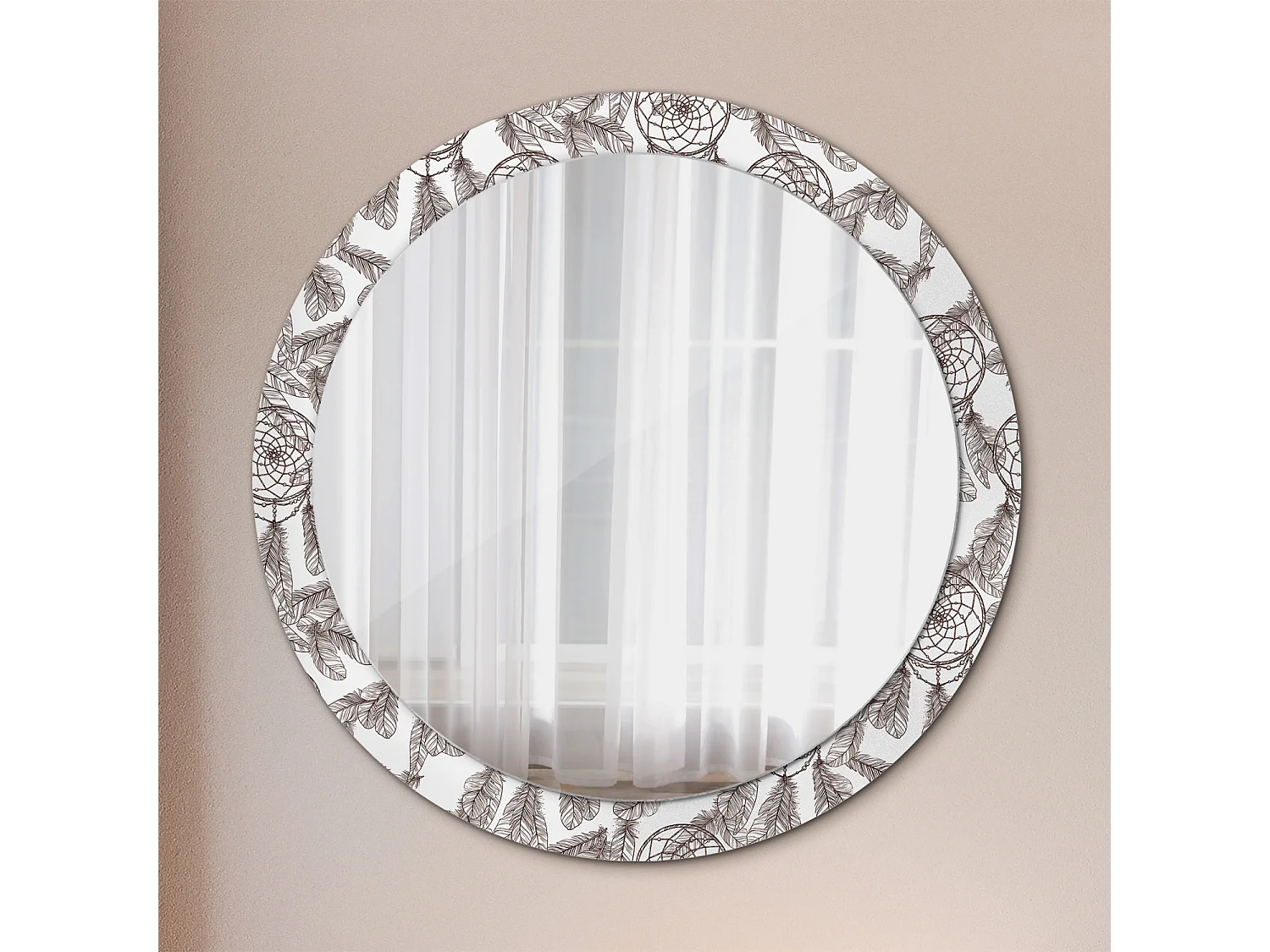 Miroir rond décoratif - Attrape-rêves - 90 cm
