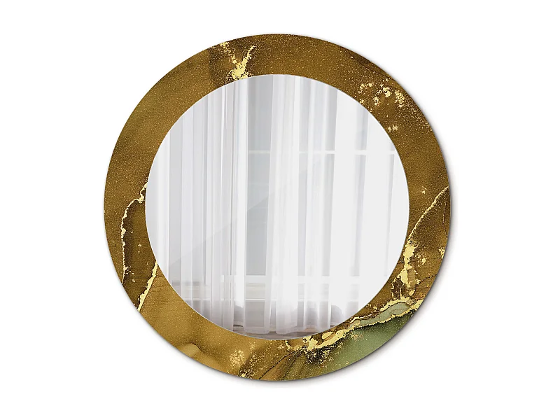 Miroir rond décoratif - Tourbillons métalliques - 60 cm