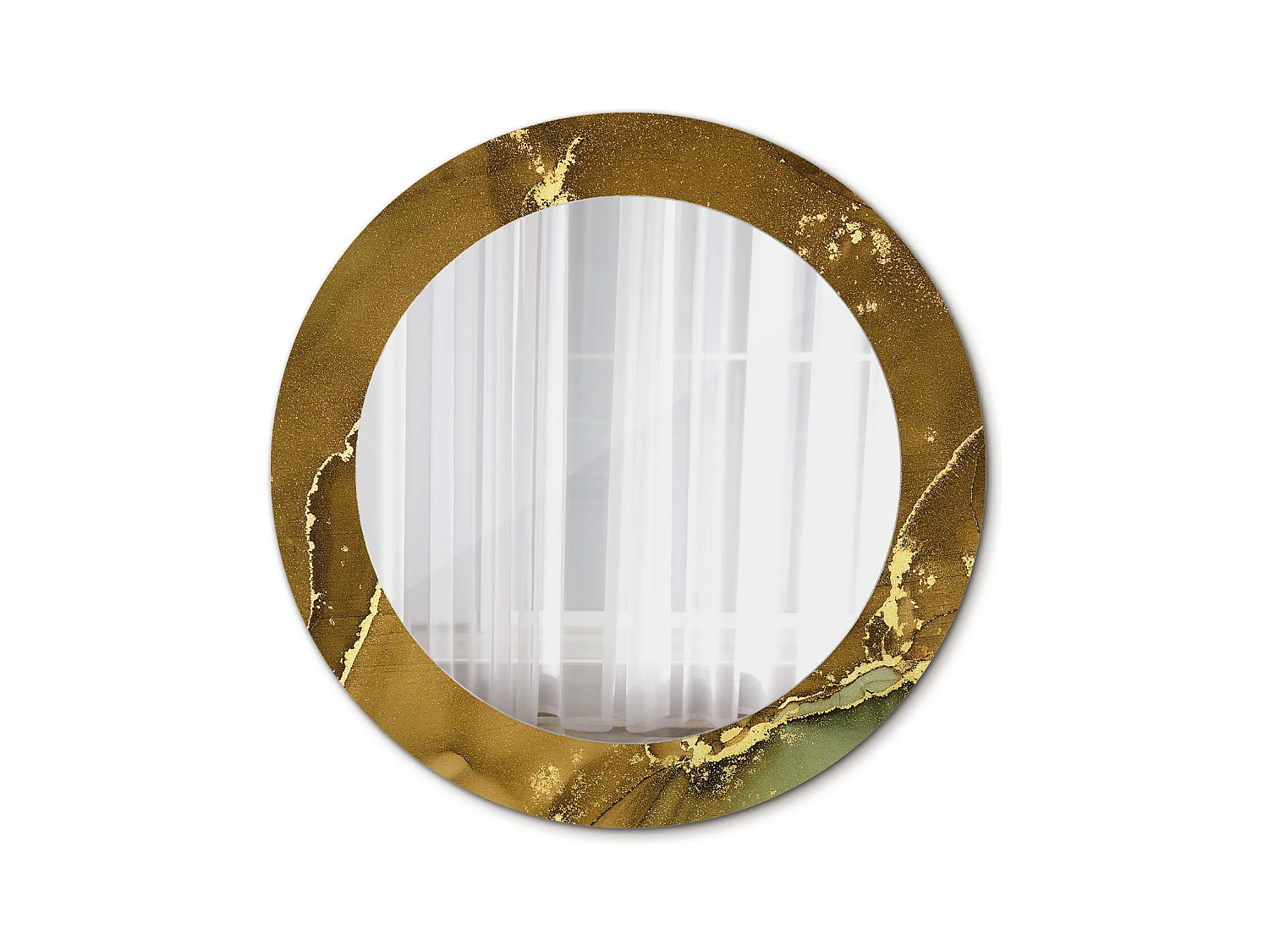 Miroir rond décoratif - Tourbillons métalliques - 60 cm
