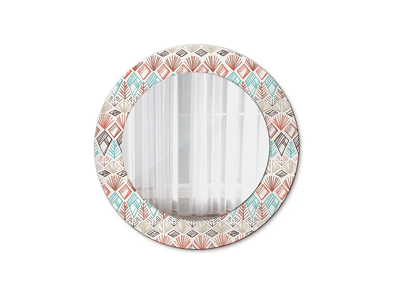 Decoratieve ronde spiegel - etnisch motief - 50 cm