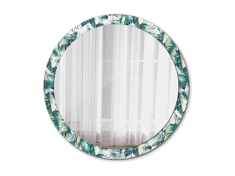 Miroir rond décoratif - Feuilles - 100 cm