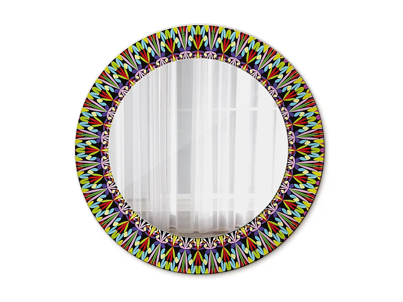 Miroir rond décoratif - Motif Mandala - 50 cm