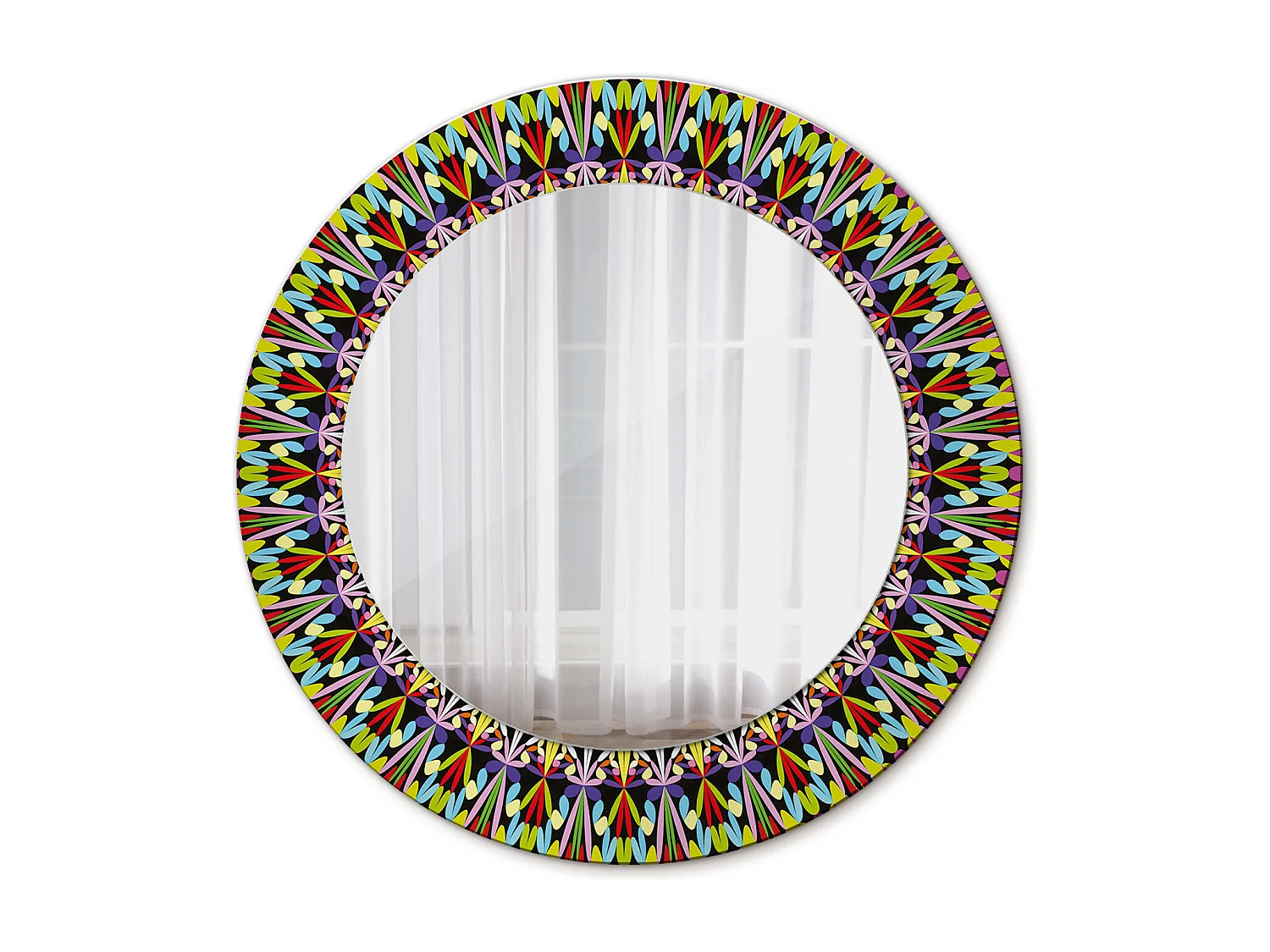 Miroir rond décoratif - Motif Mandala - 50 cm