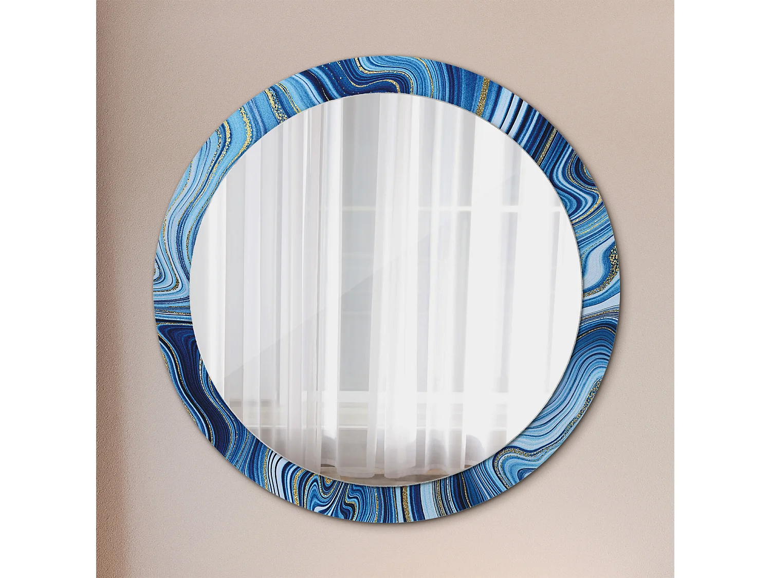 Runder dekorativer Spiegel - Marble River - 90 cm