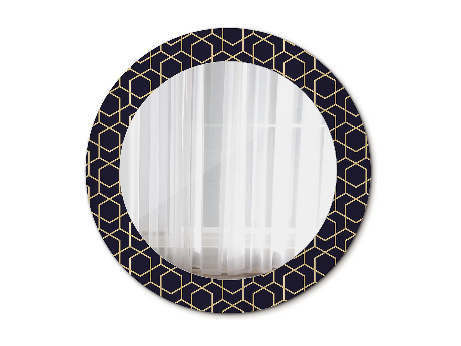 Miroir rond décoratif - Géométrique abstrait - 70 cm