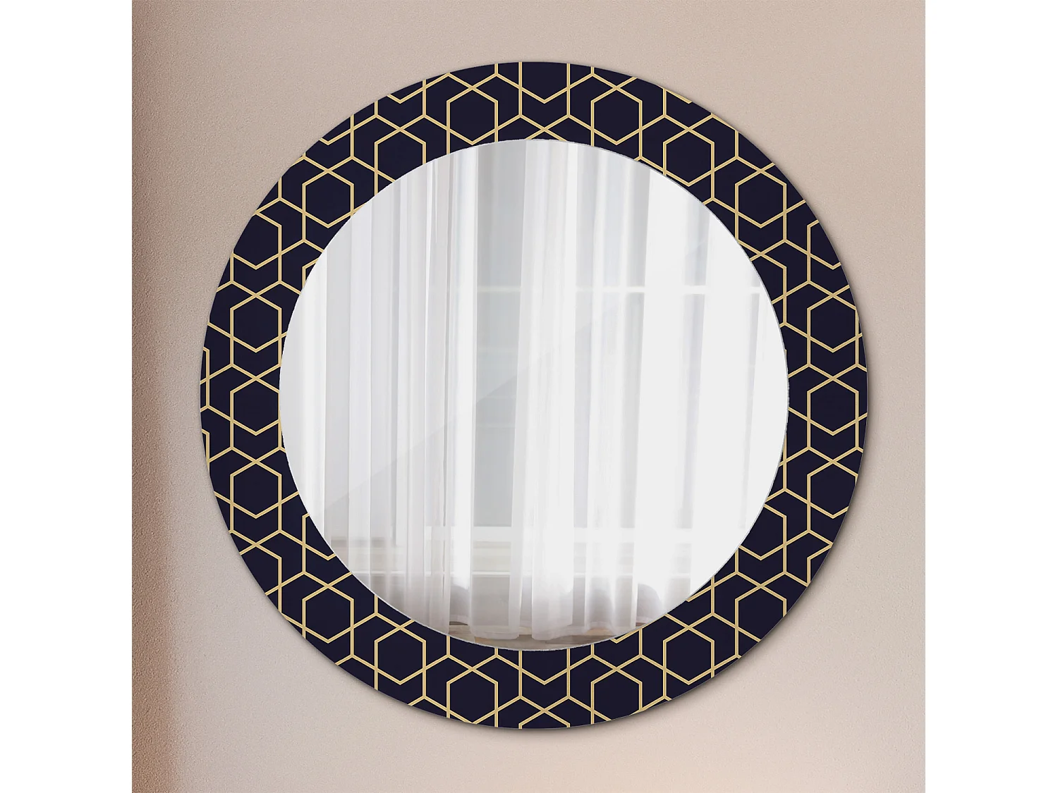 Miroir rond décoratif - Géométrique abstrait - 70 cm