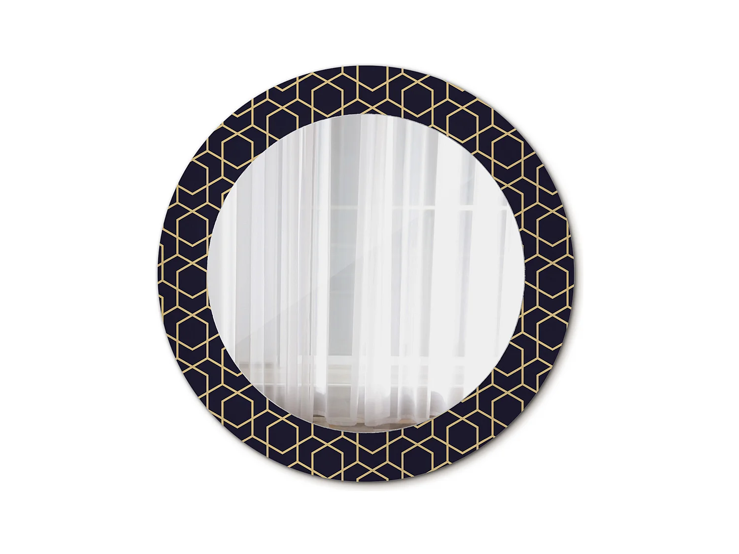 Miroir rond décoratif - Géométrique abstrait - 70 cm