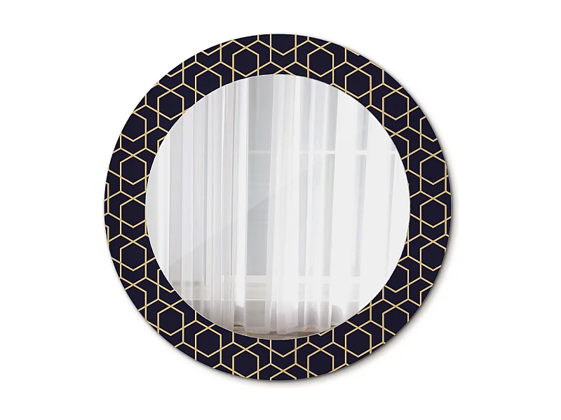 Dekorativer runder Spiegel - Abstrakte Geometrie - 60 cm