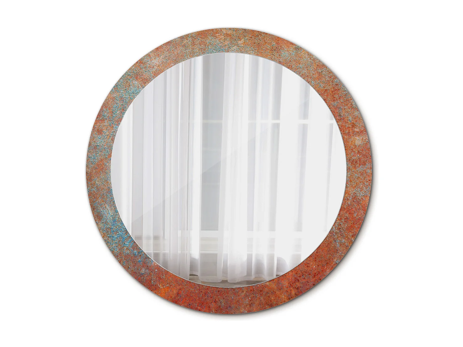 Dekorativer runder Spiegel – Rostmetall – 80 cm