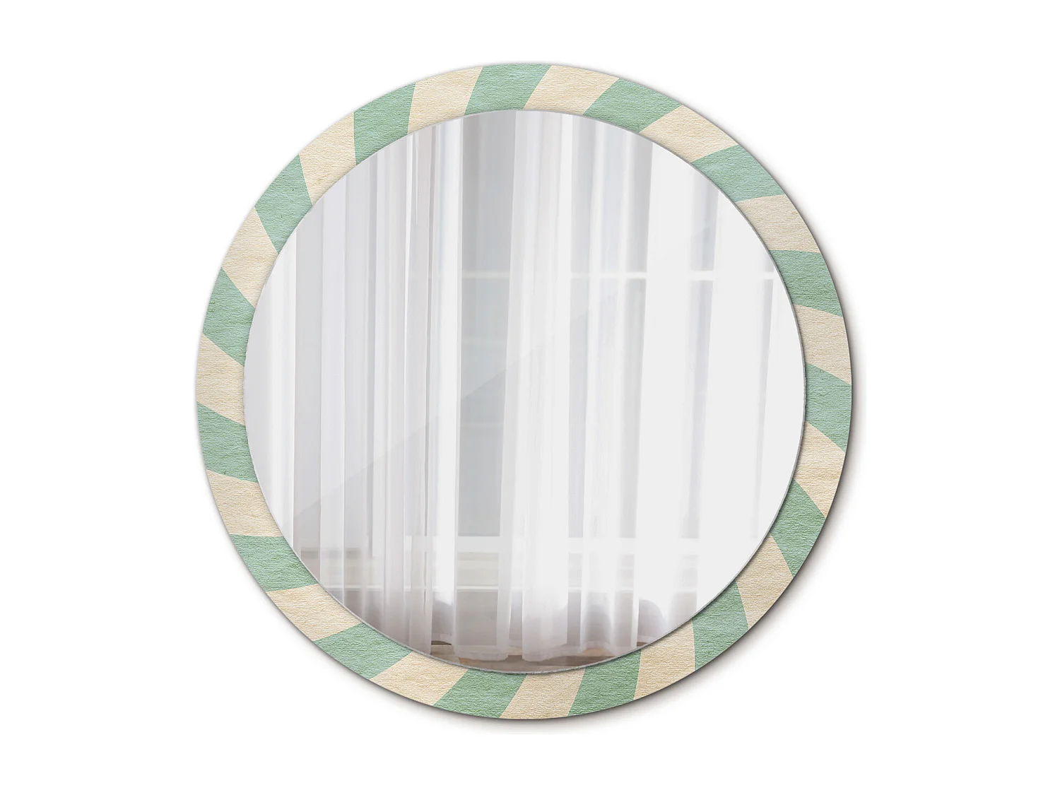 Dekorativer runder Spiegel – Pastell-Retro-Muster – 100 cm