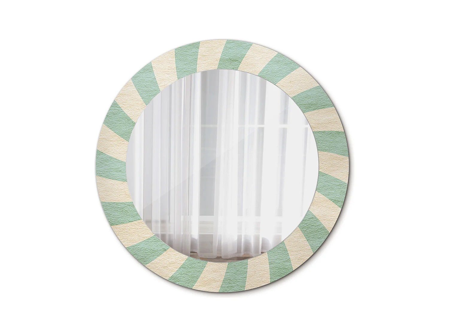 Specchio rotondo decorativo - Motivo pastello retrò - 60 cm