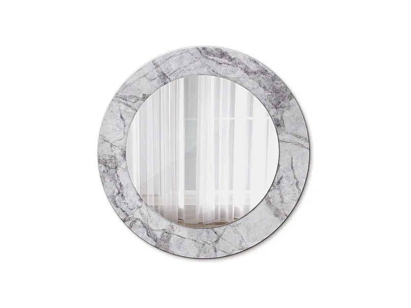 Runder dekorativer Spiegel - Weißer Marmor - 50 cm