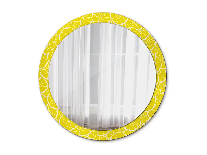 Miroir rond décoratif - Citrons - 90 cm
