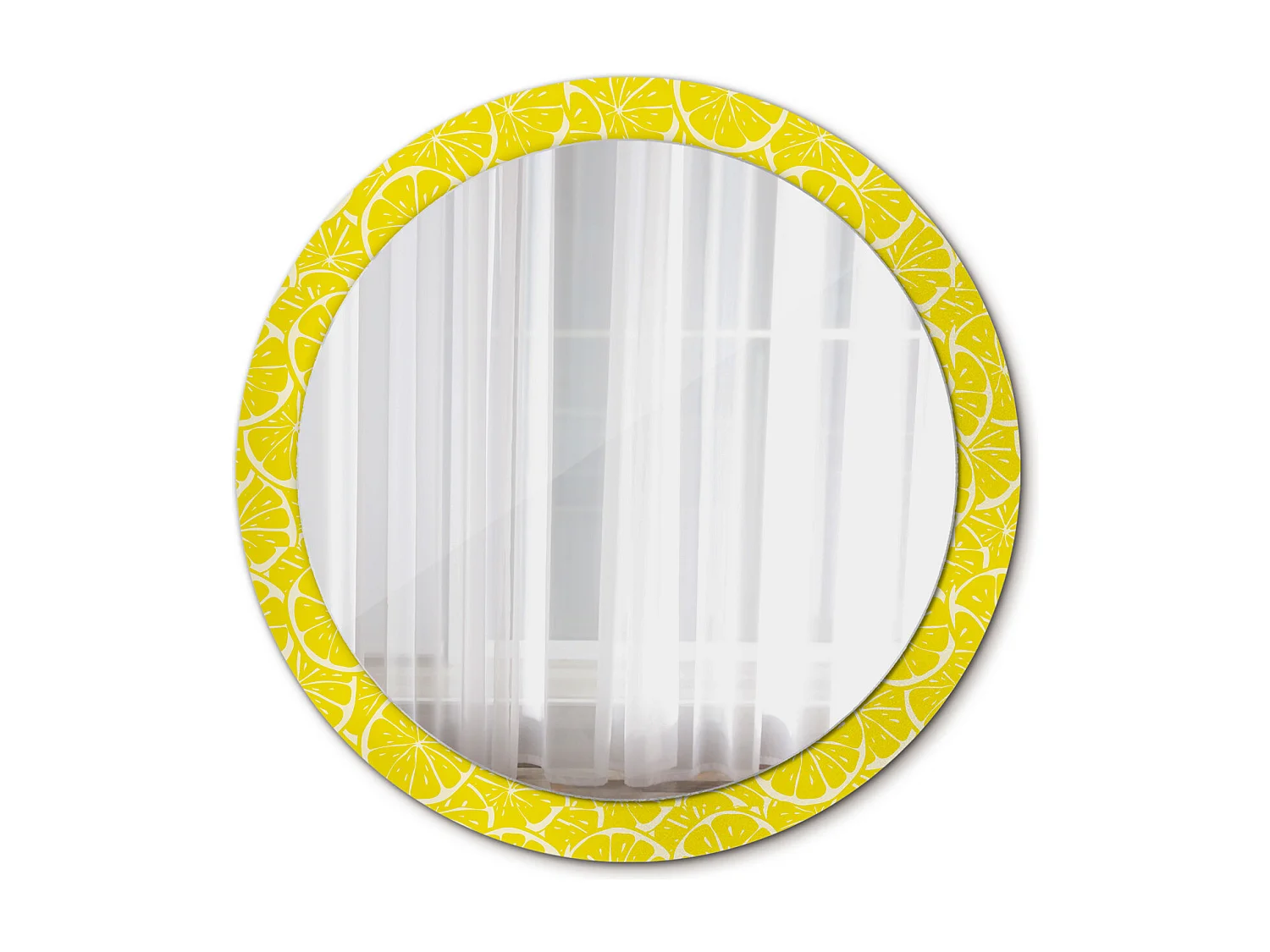 Miroir rond décoratif - Citrons - 90 cm
