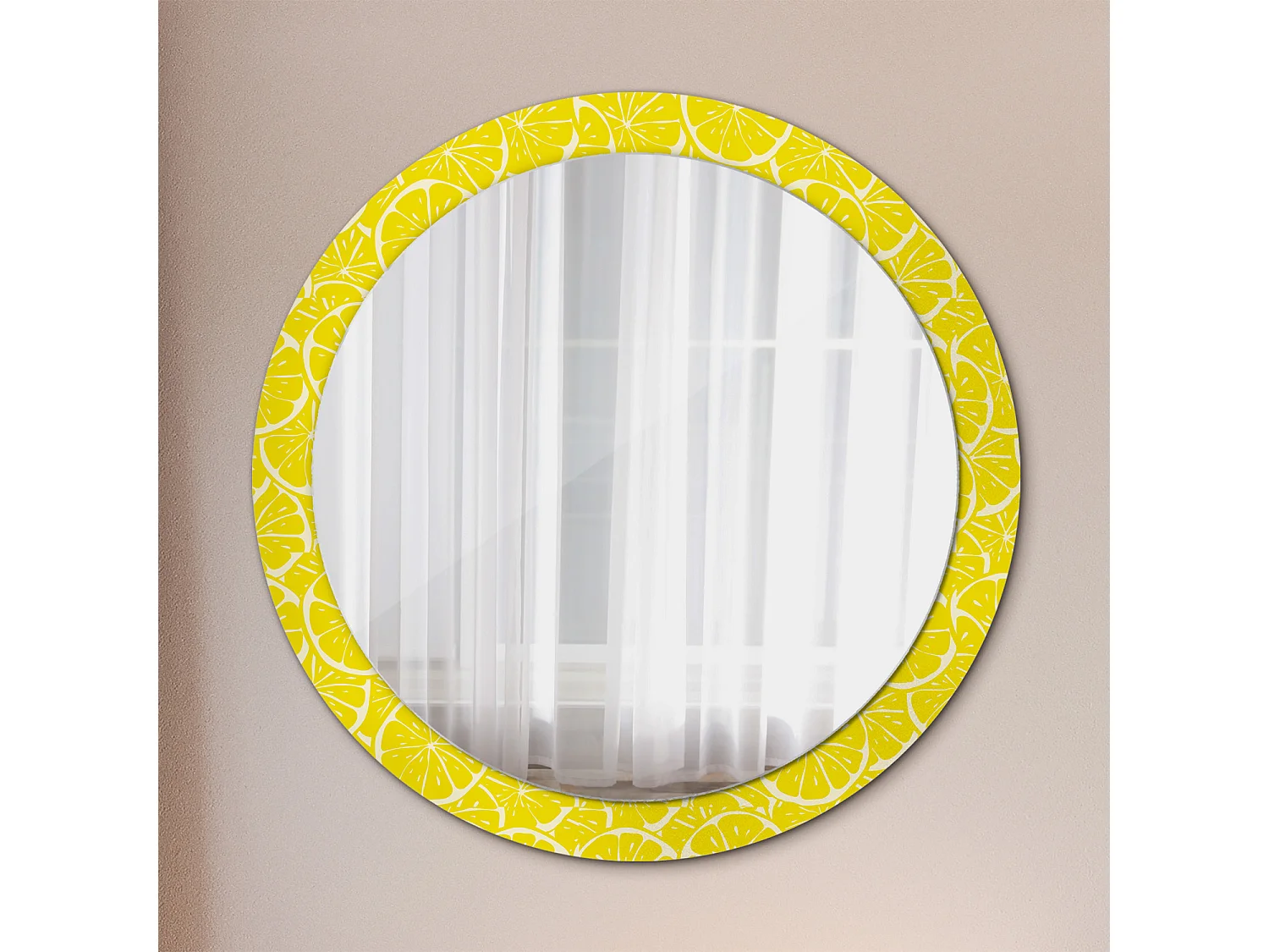 Miroir rond décoratif - Citrons - 90 cm