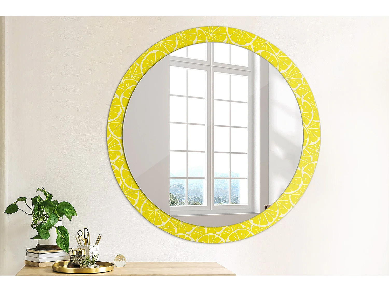 Miroir rond décoratif - Citrons - 90 cm