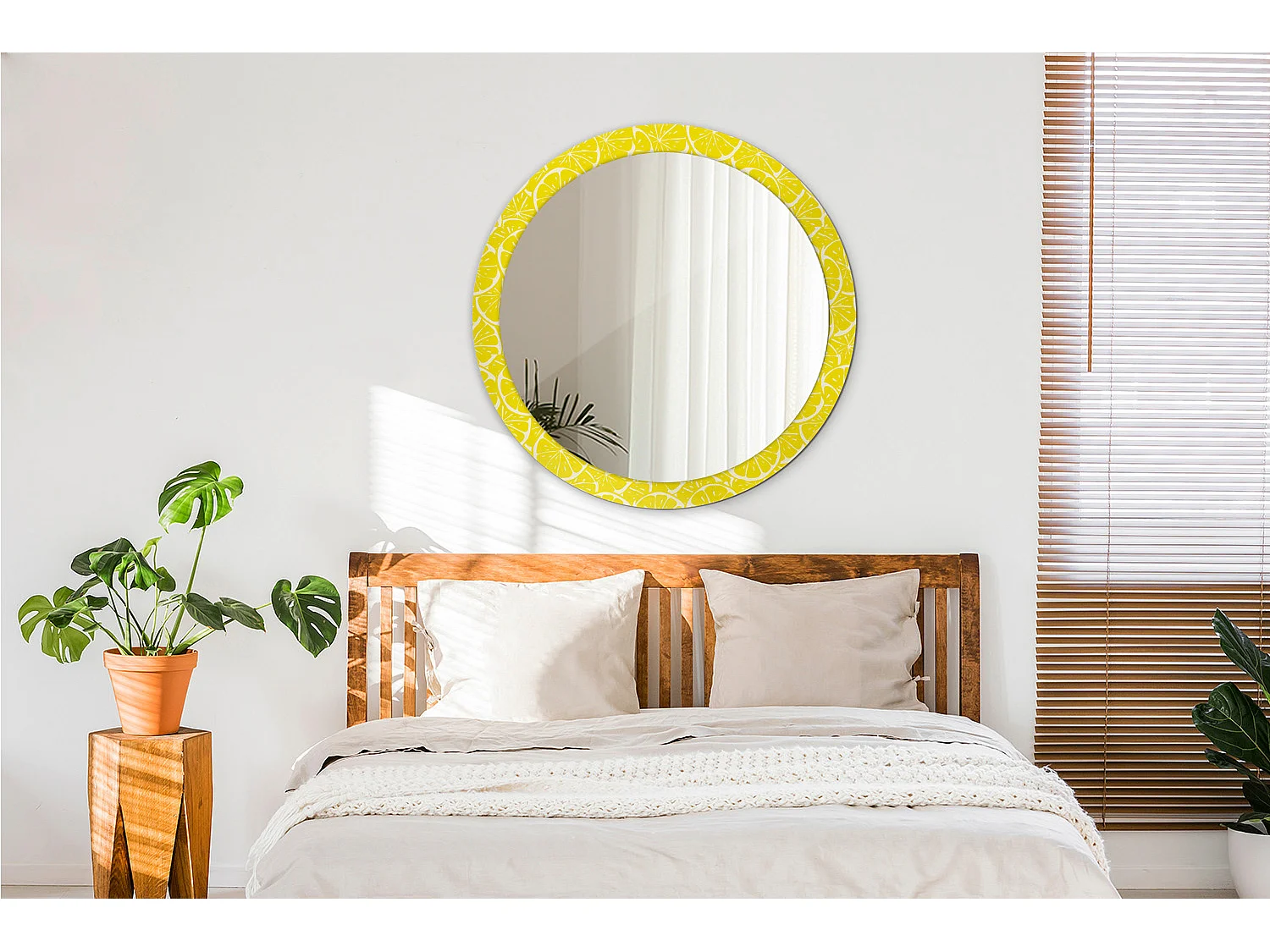 Miroir rond décoratif - Citrons - 90 cm