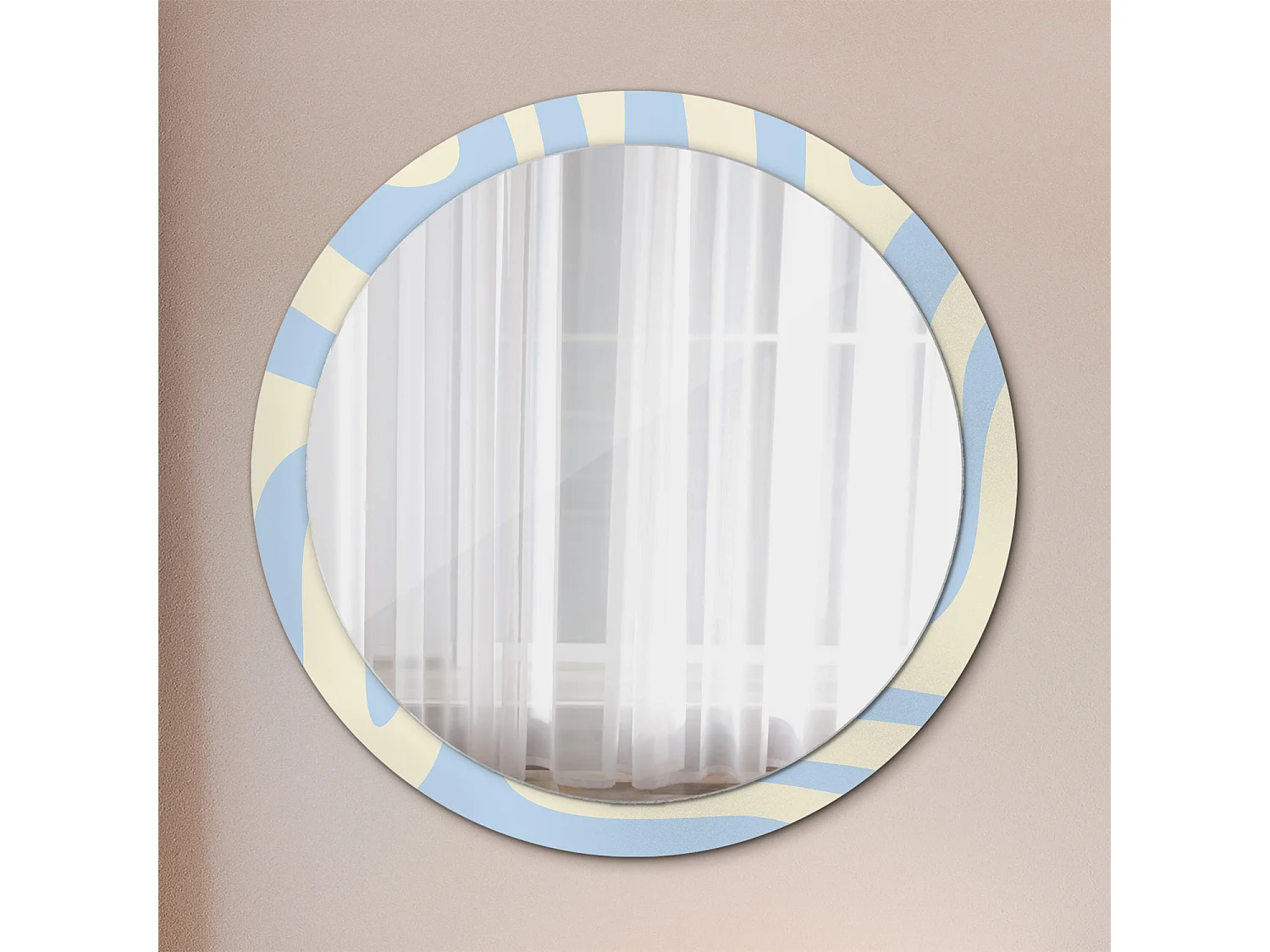 Miroir rond décoratif - Forme abstraite - 100 cm