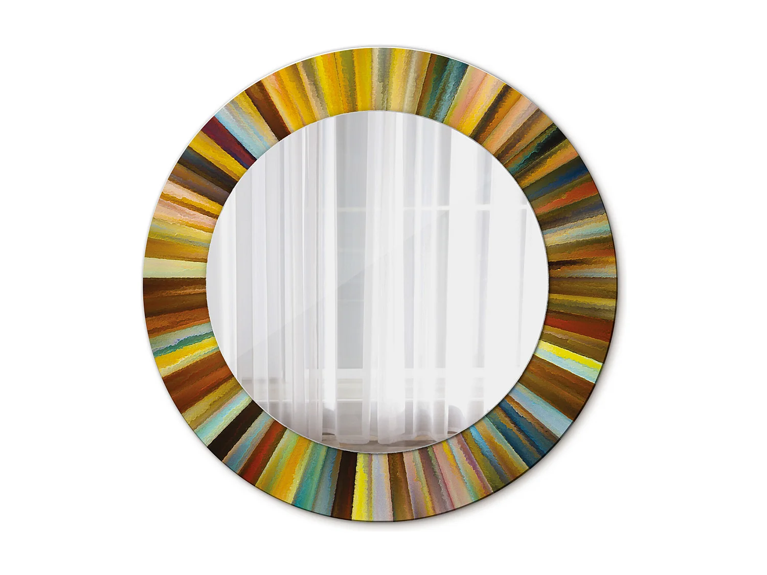 Decoratieve ronde spiegel - Gekleurde stralen - 50 cm