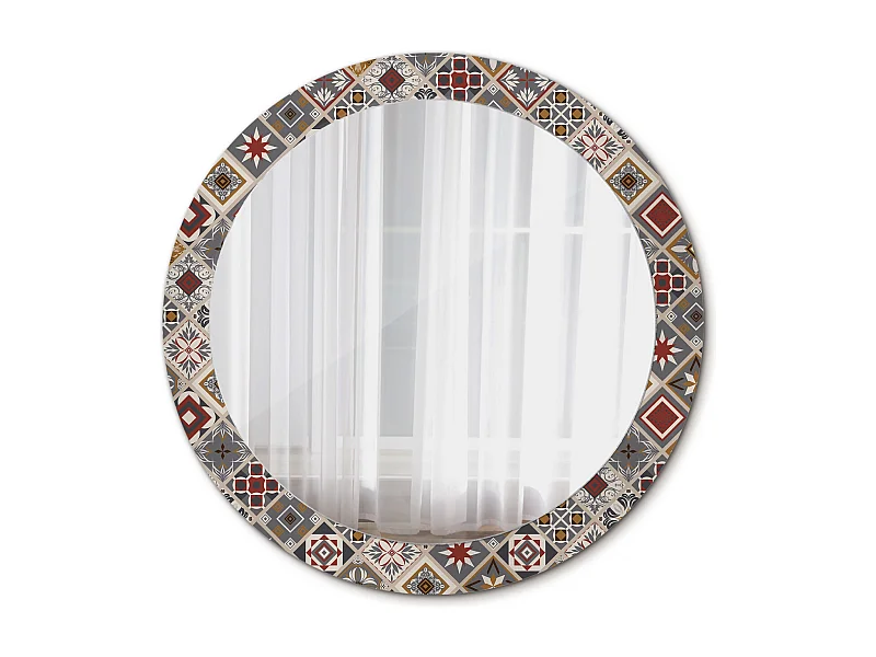 Miroir rond décoratif - Motif turc - 80 cm