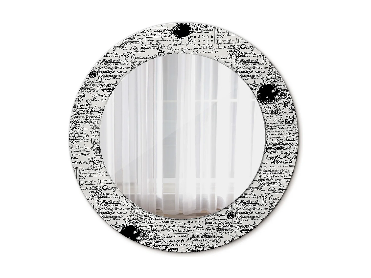 Miroir rond décoratif - Doodles - 50 cm