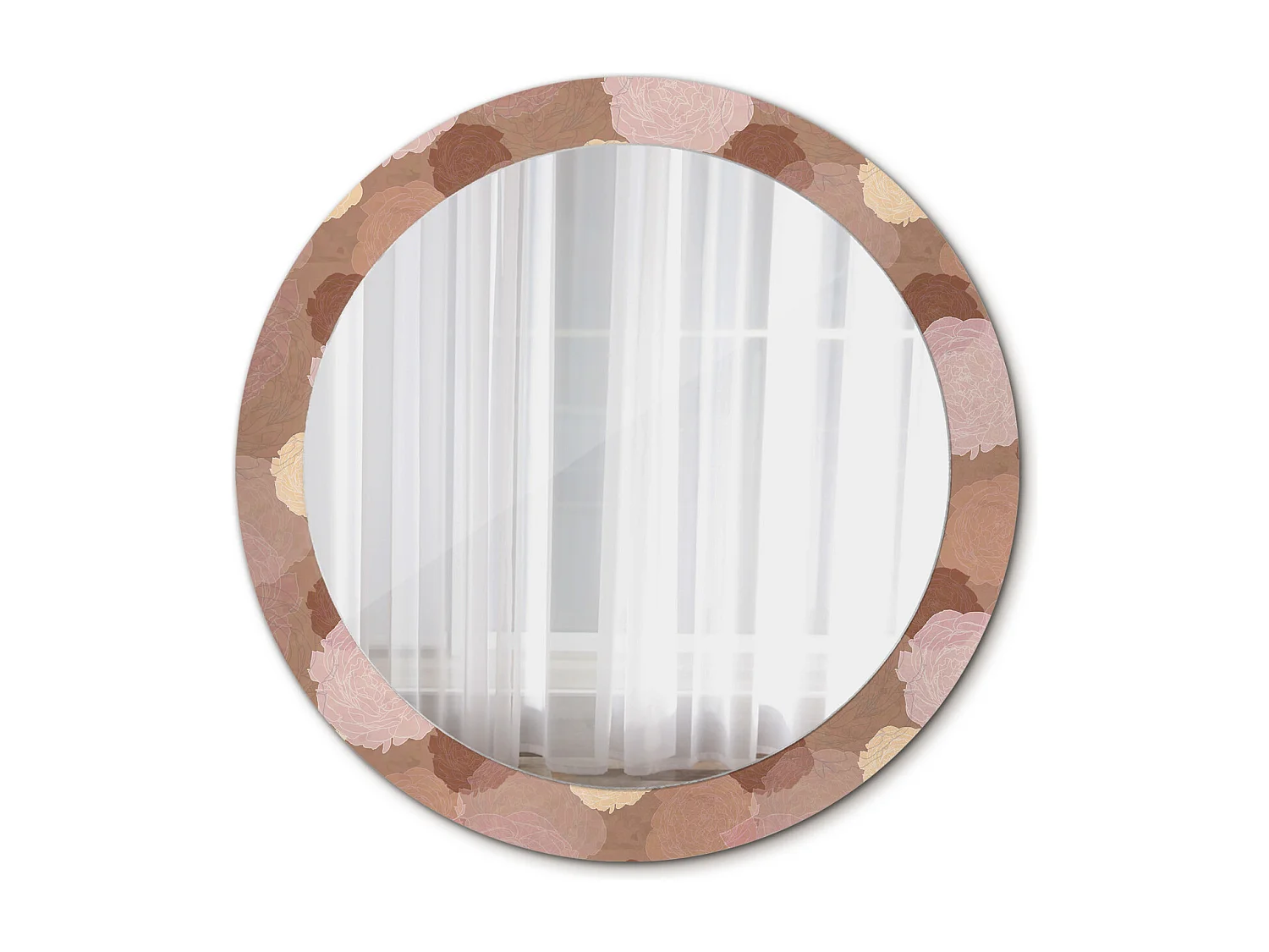 Ronde decoratieve spiegel - rozencompositie - 80 cm