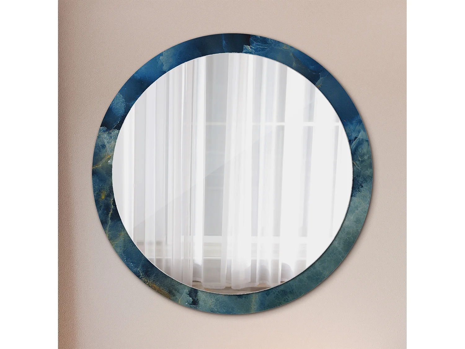 Ronde decoratieve spiegel - Onyx marmer - 100 cm