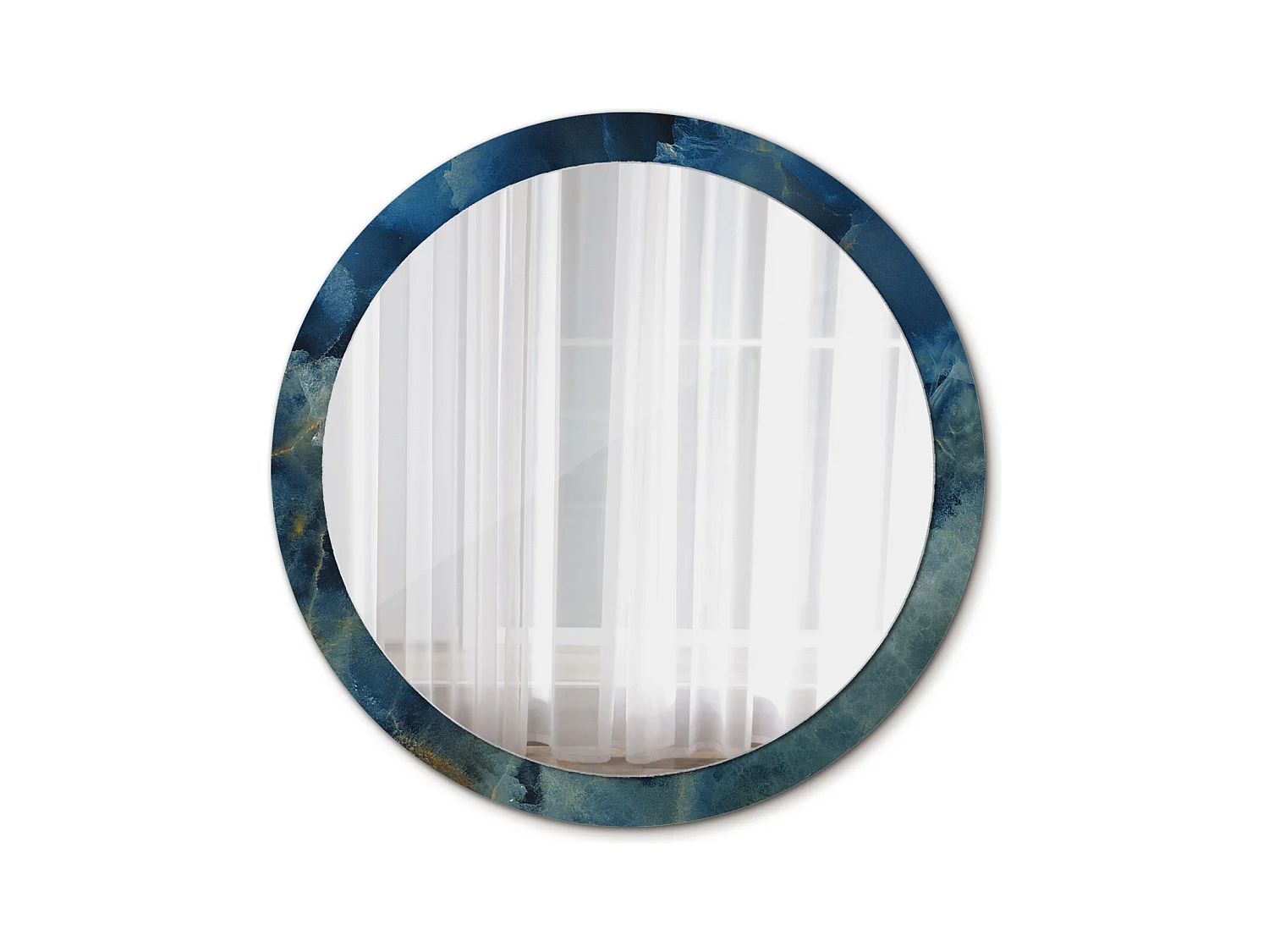 Miroir rond décoratif - Marbre Onyx - 100 cm