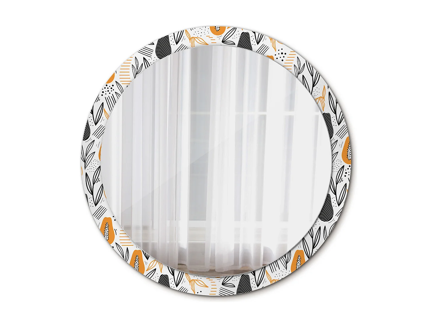 Miroir rond décoratif - Papayes - 100 cm