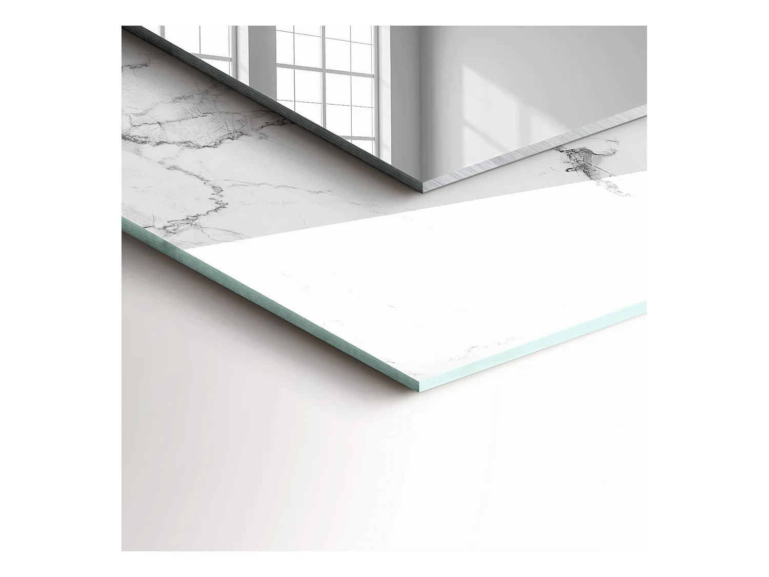 Dekorativer Spiegel mit Rahmen, Marmormuster, 80 x 60 cm