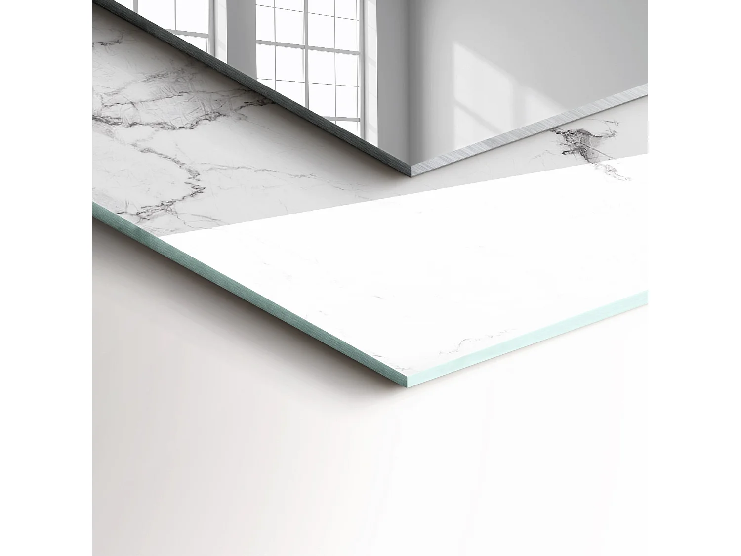 Dekorativer Spiegel mit Rahmen, Marmormuster, 80 x 60 cm