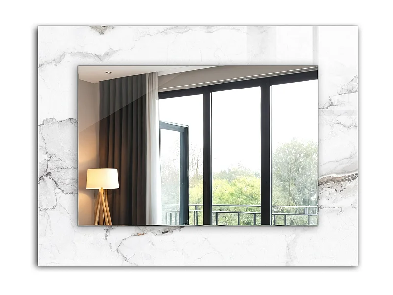 Dekorativer Spiegel mit Rahmen, Marmormuster, 80 x 60 cm