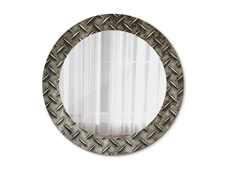Dekorativer runder Spiegel - Stahlstruktur - 60 cm
