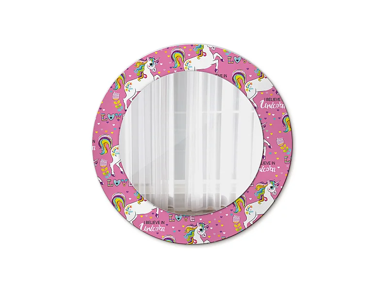 Ronde decoratieve spiegel - Magische Eenhoorn - 50 cm