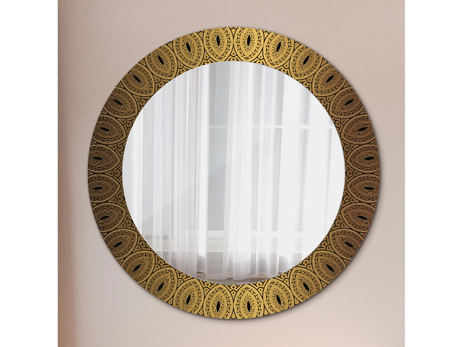 Miroir rond décoratif - Ornement grec - 70 cm