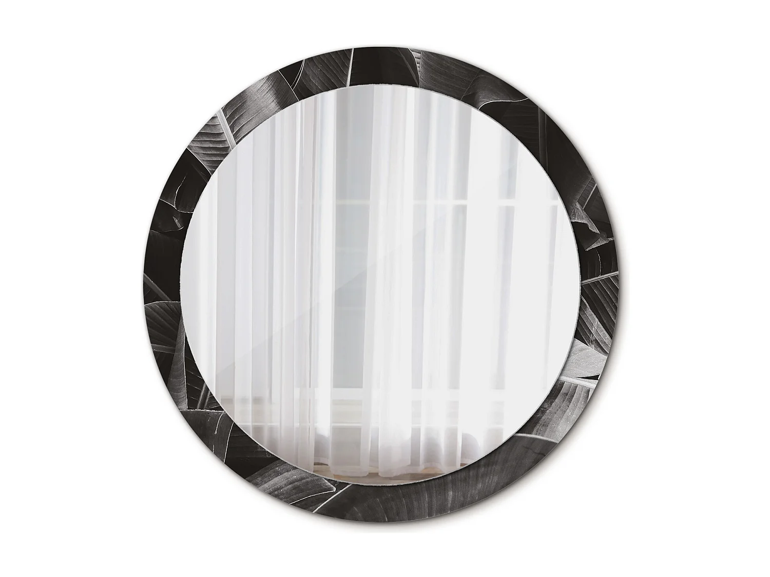 Dekorativer runder Spiegel – Tropische Palmen – 90 cm
