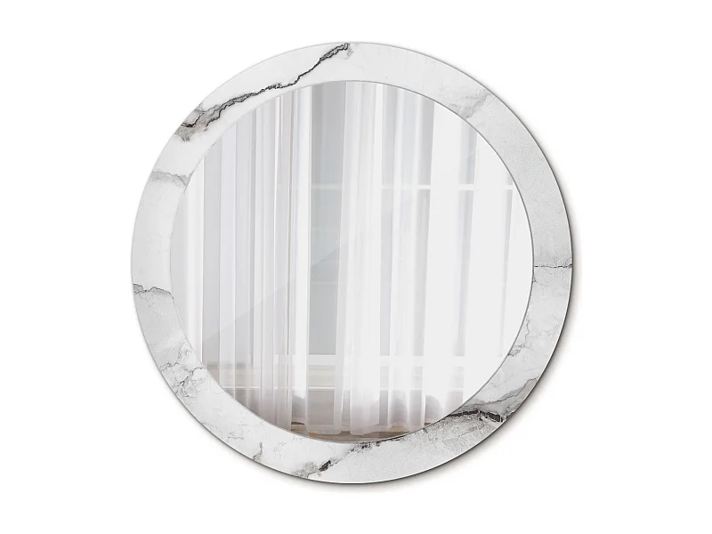 Ronde decoratieve spiegel - Wit marmer - 80 cm