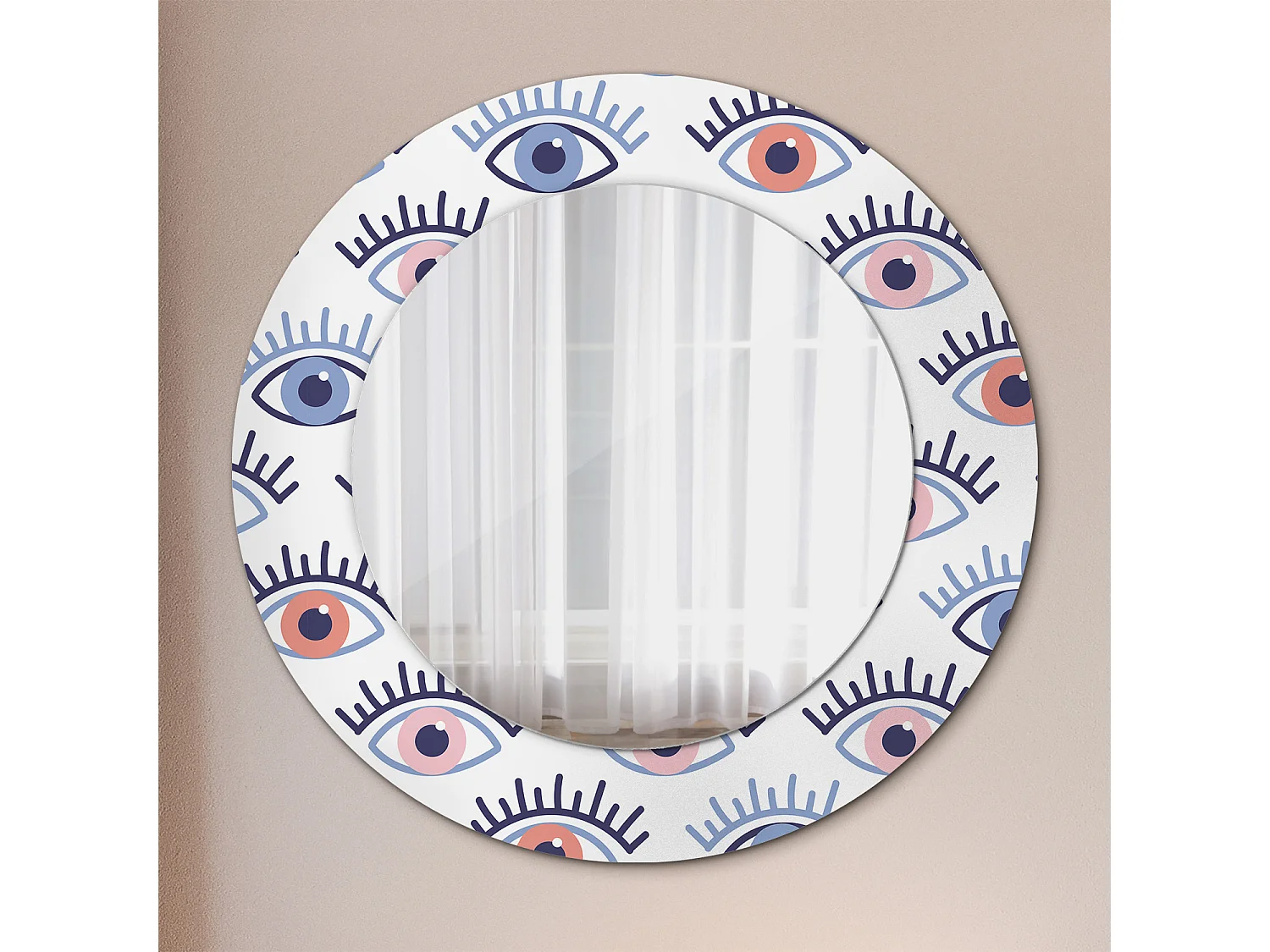 Dekorativer runder Spiegel - Augen - 50 cm