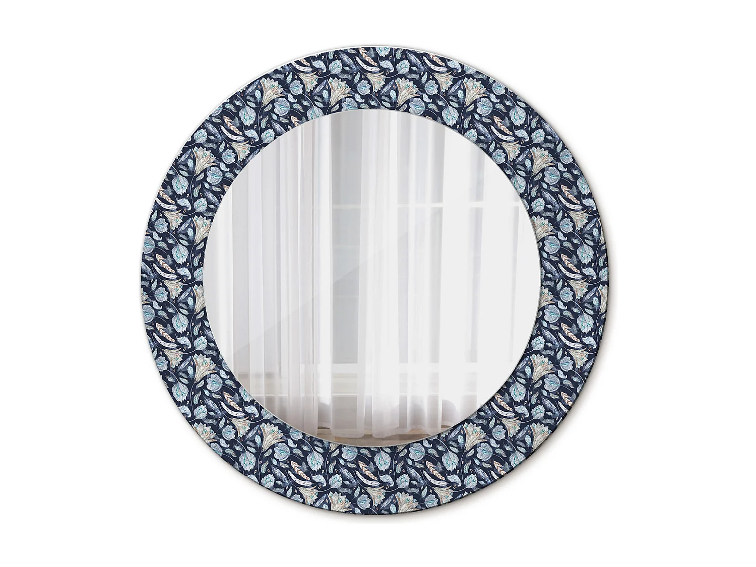 Miroir rond décoratif - Motif Boho - 50 cm
