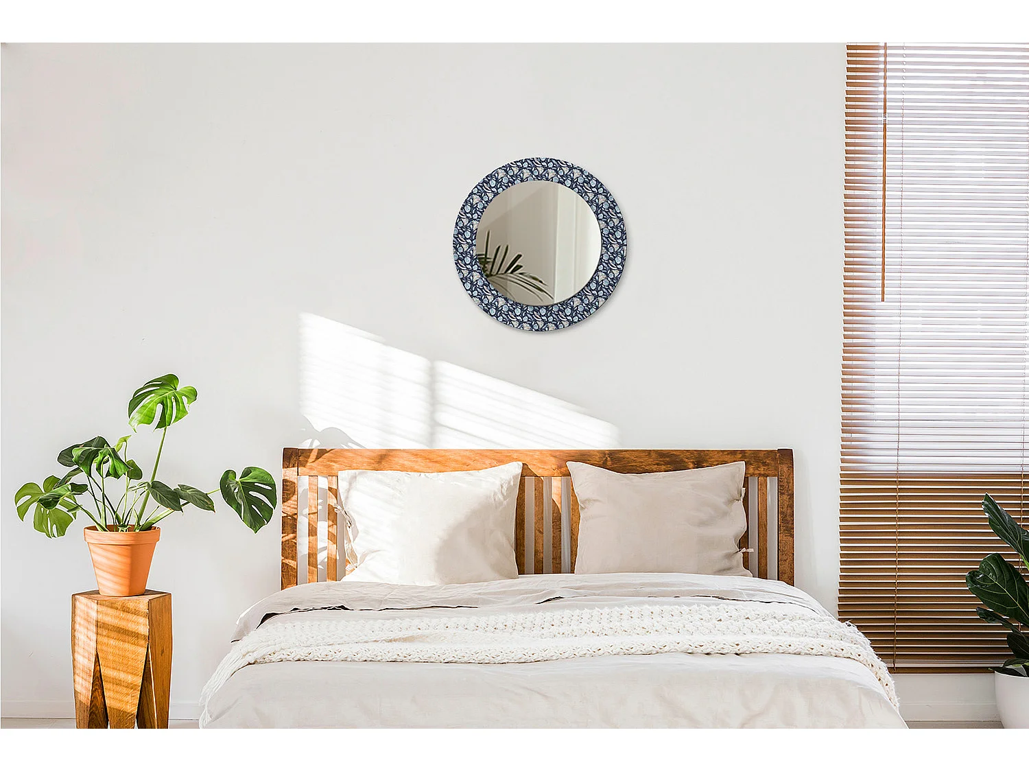 Miroir rond décoratif - Motif Boho - 50 cm