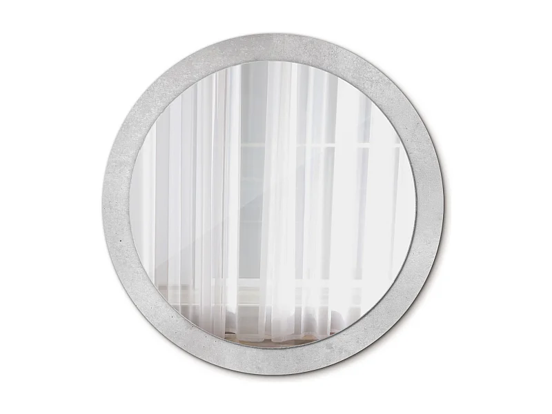 Ronde decoratieve spiegel - betonstructuur - 90 cm