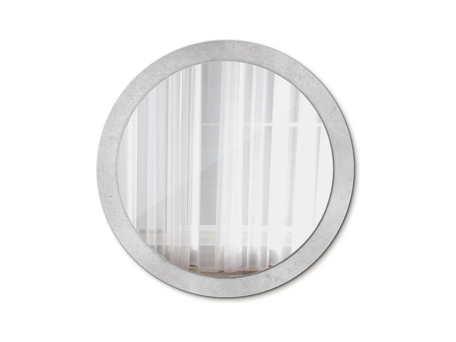 Miroir rond décoratif - Texture béton - 90 cm