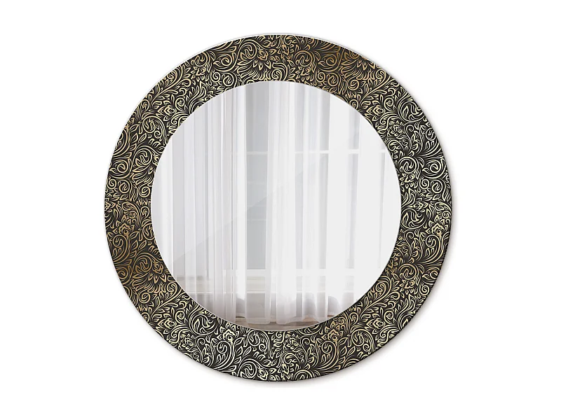Runder dekorativer Spiegel - Blumenornament - 50 cm
