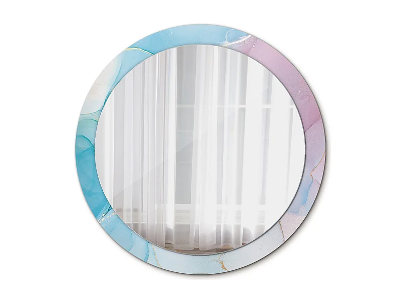 Dekorativer runder Spiegel – Marmor-Stil – 90 cm