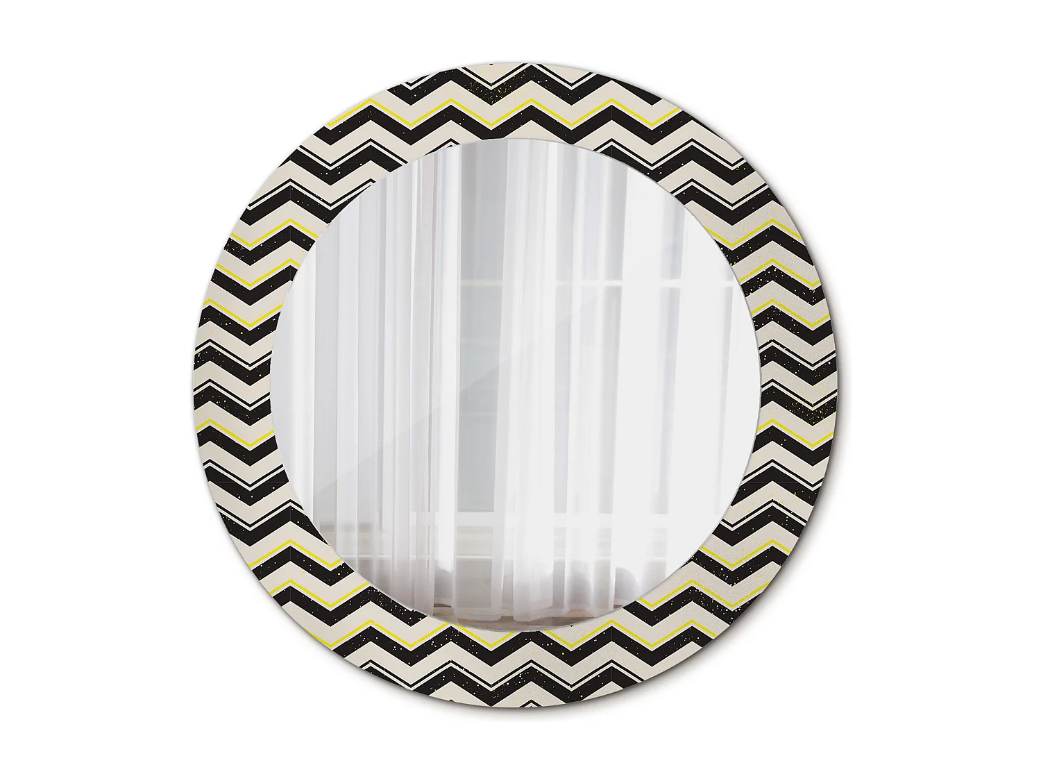 Ronde decoratieve spiegel - zigzagpatroon - 60 cm