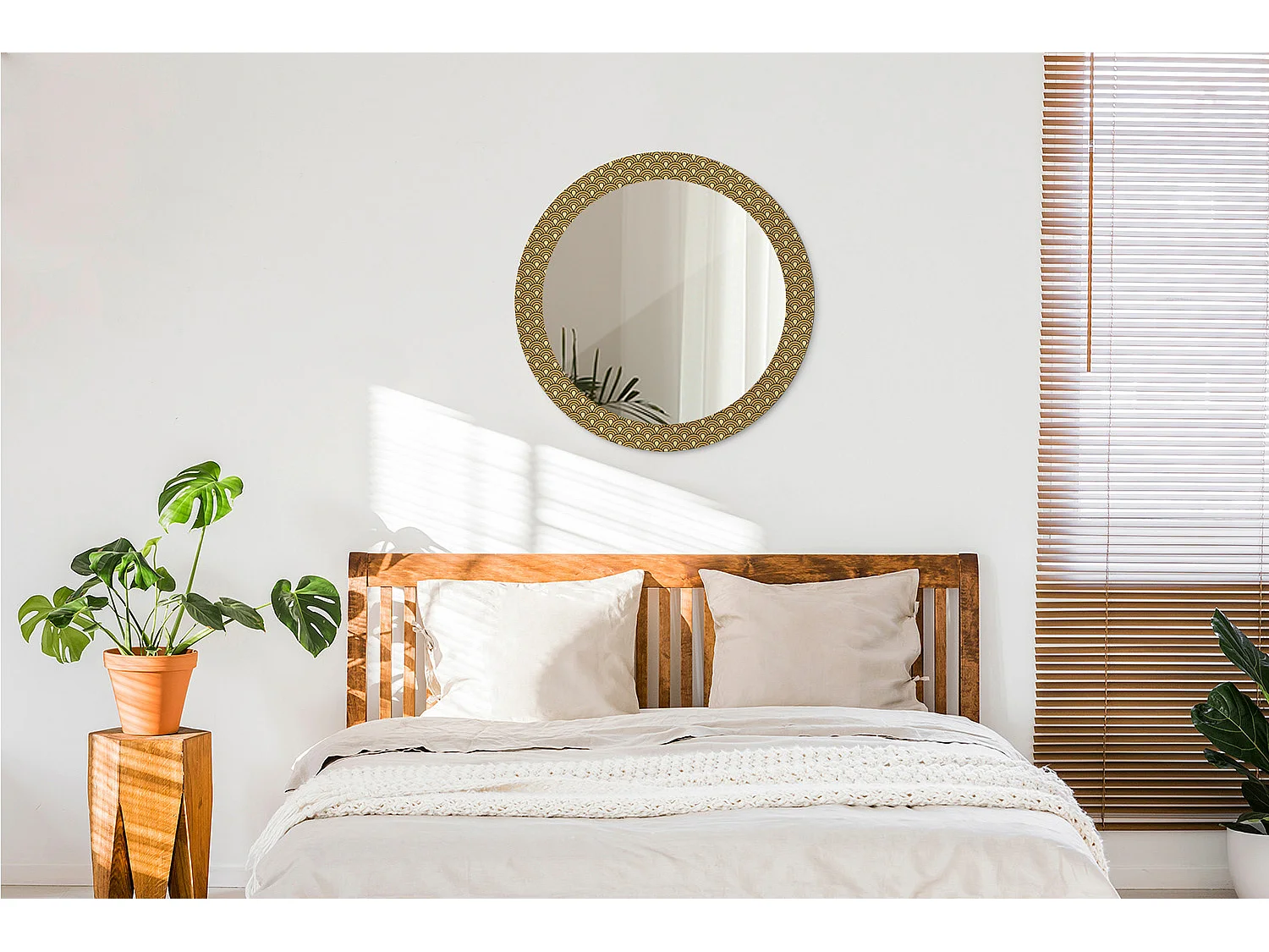 Runder dekorativer Spiegel – Retro-Druck – 60 cm