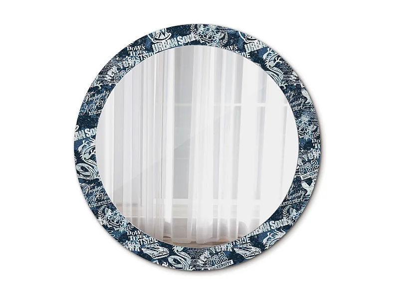 Dekorativer runder Spiegel - Collage New York - 80 cm