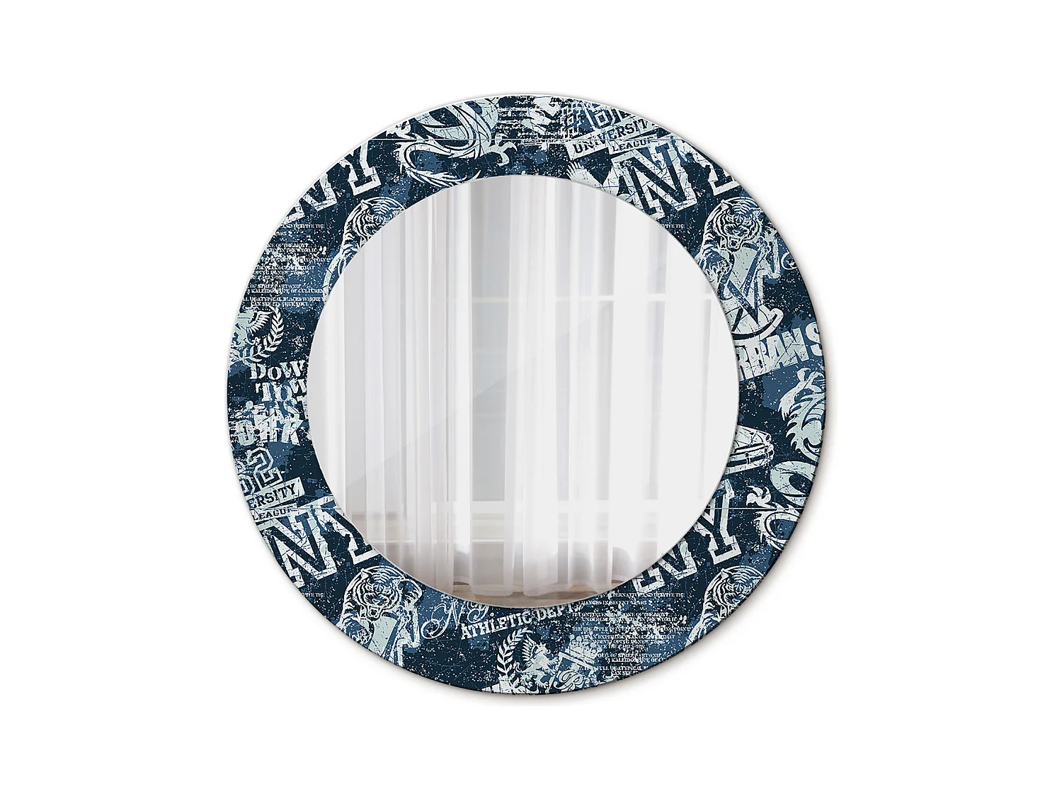 Decoratieve ronde spiegel - Collage New York - 50 cm